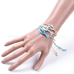 Printed Cowrie Shell Beads Braided Bead Bracelets&nbsp;SH-CJA99F