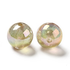 UV Plating Transparent Rainbow Iridescent Acrylic Beads&nbsp;OACR-D010-01C