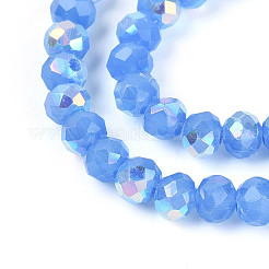 AB Color Plated Opaque Glass Rondelle Beads Strands&nbsp;EGLA-T029-4mm-09J