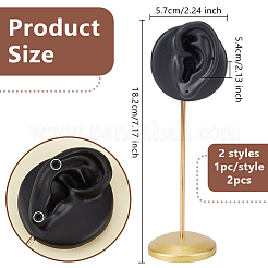 2Pcs 2 Styles Resin Ear Shaped Earring Display Riser Stands&nbsp;ODIS-OC0001-84A