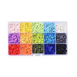 15 Colors Handmade Polymer Clay Beads&nbsp;CLAY-X0011-02B