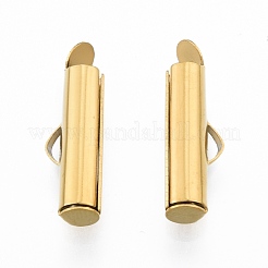 304 Stainless Steel Slide On End Clasp Tubes&nbsp;STAS-S115-01E-G