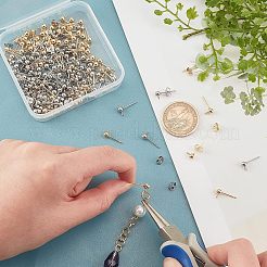 120Pcs 2 Style 304 Stainless Steel Ball Stud Earring Findings&nbsp;STAS-UN0028-90