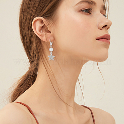 10Pcs Brass Cubic Zirconia Leverback Earring Findings&nbsp;KK-BBC0024-29