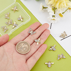 12Pcs 2 Style Brass Micro Pave Clear Cubic Zirconia Charms&nbsp;KK-DC0001-90