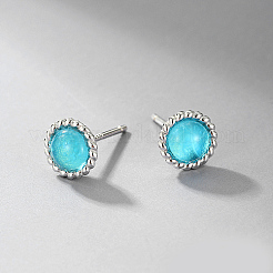 Cubic Zirconia Flat Round Stud Earrings&nbsp;TA4918