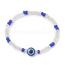 3Pcs Glass Seed Beads & Lampwork & Resin Beads Stretch Bracelets for Women&nbsp;BJEW-MZ00282