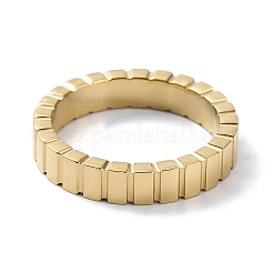 Ion Plating(IP) 304 Stainless Steel Grooved Finger Rings&nbsp;RJEW-G298-12G