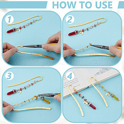 DIY Natural Mixed Gemstone Bullet Charms Boolmarks Making Kits&nbsp;DIY-NB0013-96