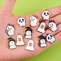 24Pcs 12 Style Halloween Theme Alloy Enamel Pendants&nbsp;ENAM-SZ0002-12