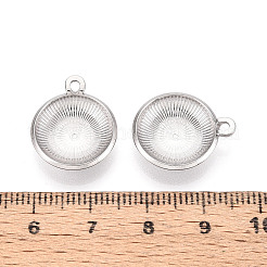 304 Stainless Steel Pendant Cabochon Settings&nbsp;STAS-T067-71P