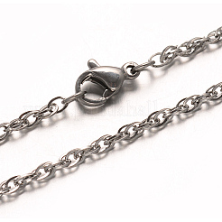 304 Stainless Steel Double Link Chains Necklaces&nbsp;NJEW-L398-02