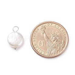 Natural Baroque Pearl Keshi Pearl Pendants&nbsp;PALLOY-JF01494-02