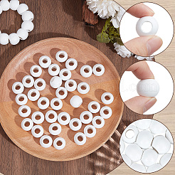 50Pcs Spray Painted Wood European Beads&nbsp;WOOD-PA0001-78B