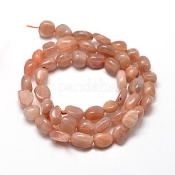 Natural Sunstone Smooth Nuggets Beads Strands&nbsp;G-J335-16