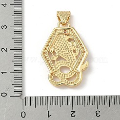 Brass Micro Pave Cubic Zirconia Pendants&nbsp;KK-Z115-10G