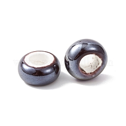 Electroplate Handmade Porcelain European Beads&nbsp;PORC-K010-07