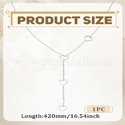 1Pc Stainless Steel Heart Bid Necklaces for Women&nbsp;NJEW-LP0003-22B