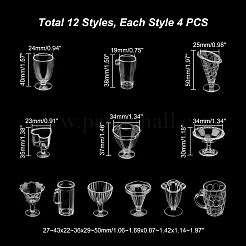 12Pcs Transparent Plastic Food Play Cup Set&nbsp;DIY-GA0003-21
