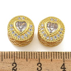 Rack Plating Brass Micro Pave Cubic Zirconia Beads&nbsp;KK-I718-46G