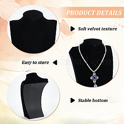 Velvet with Wood Bust Necklace Display Stands&nbsp;NDIS-WH0016-06