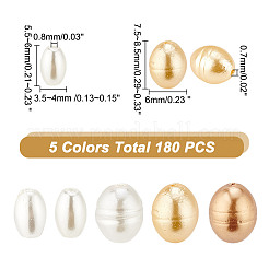 180Pcs 5 Style Glass Imitation Pearl Beads&nbsp;GLAA-AR0001-64