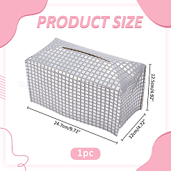 Foldable Sparkle PU Imitation Leather & Paillette Tissue Storage Boxes&nbsp;ABAG-ME0001-07B