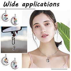 10Pcs Chakra Theme Natural Mixed Stone Pendants&nbsp;FIND-CA0006-23