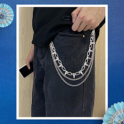 1Pc Aluminum & Alloy Spike Rivets 3 Layer Trousers Chains&nbsp;AJEW-SC0031-17