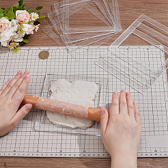 8Pcs Transparent Acrylic Clay Rolling Frame Set&nbsp;DIY-BC0016-51