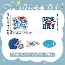 10Pcs Rugby Towel Embroidery Style Cloth Iron on/Sew on Patches&nbsp;PATC-WR0001-08A