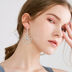 3 Pairs 3 Colors Crystal Rhinestone Sun with Moon Dangle Stud Earrings&nbsp;EJEW-AN0001-72