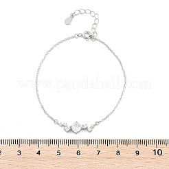 Sterling Silver Micro Pave Cubic Zirconia Link Bracelets&nbsp;BJEW-V008-02P
