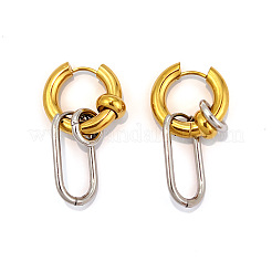 Two Tone 304 Stainless Steel Hoop Earrings&nbsp;WG32BA0-02