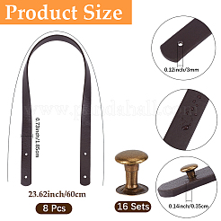 8 Bags PU Leather Bag Handles&nbsp;FIND-CL0002-40B