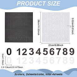 4 Sheets 2 Colors PVC Self Adhesive Digital Label Stickers&nbsp;DIY-FG0005-31
