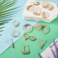 16Pcs 8 Style Wooden Pendants&nbsp;FIND-TA0005-92