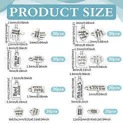 160Pcs 8 Styles Tibetan Style Alloy Charms&nbsp;TIBEP-FG0001-14