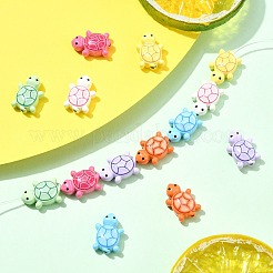 14Pcs 7 Colors Spray Painted Alloy Beads with Glitter Sheet&nbsp;FIND-CJ0003-39