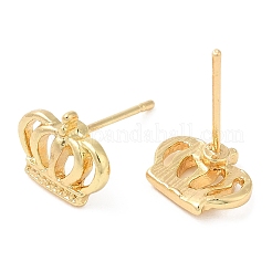 Crown Alloy Stud Earrings for Women&nbsp;PALLOY-Q447-10LG