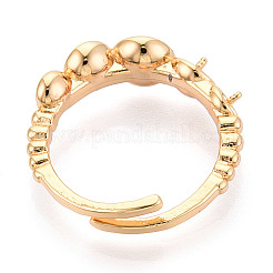 Brass Cup Peg Ring Settings&nbsp;KK-N274-12G