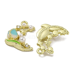 Rack Plating Alloy Enamel Pendants&nbsp;PALLOY-F312-12G