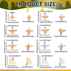 16Pcs 8 Styles Brass Pendants&nbsp;KK-BC0015-18