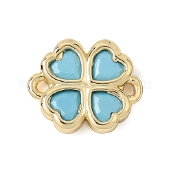 Brass Pave Cubic Zirconia Connector Charms&nbsp;KK-CBA960E-04G