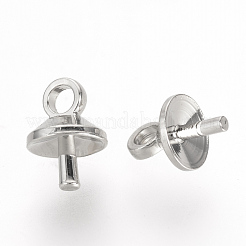 Brass Cup Pearl Peg Bails Pin Pendants&nbsp;KK-R071-10P