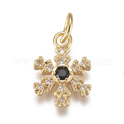 Christmas Brass Micro Pave Cubic Zirconia Charms&nbsp;ZIRC-F111-02G