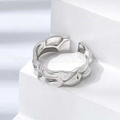 304 Stainless Steel Cuff Open Rings&nbsp;RJEW-P188-02A-P