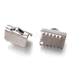 Non-Tarnish 304 Stainless Steel Ribbon Crimp Ends&nbsp;STAS-C018-22P-04