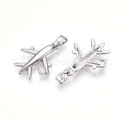 Brass Micro Pave Cubic Zirconia Pendants&nbsp;KK-T070-80P