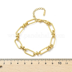 304 Stainless Steel Oval Link Chain Bracelets for Women&nbsp;BJEW-P348-01C-G